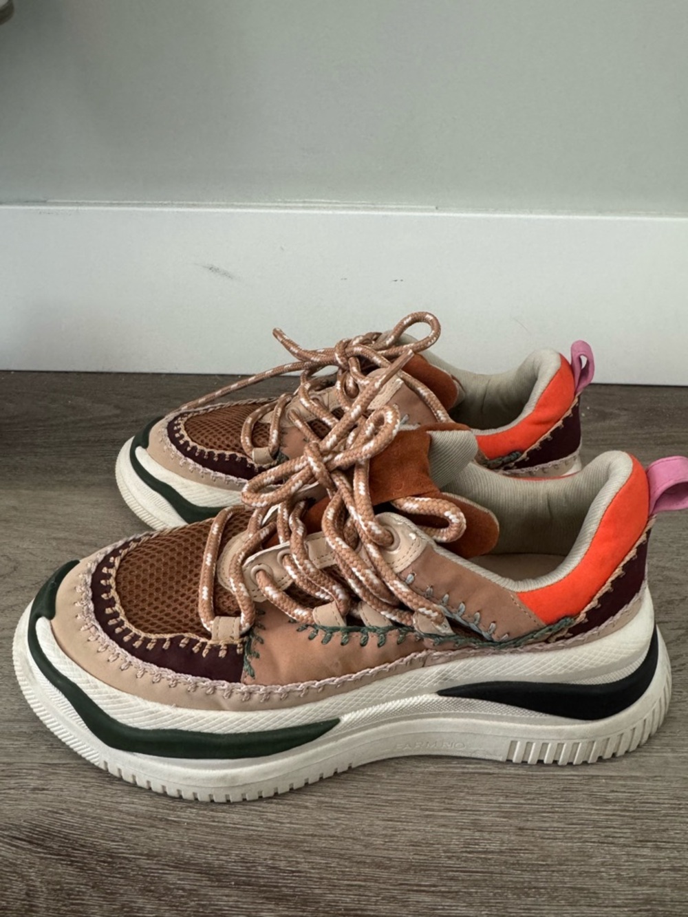 FARM Rio Mixed-Material Chunky Sneakers